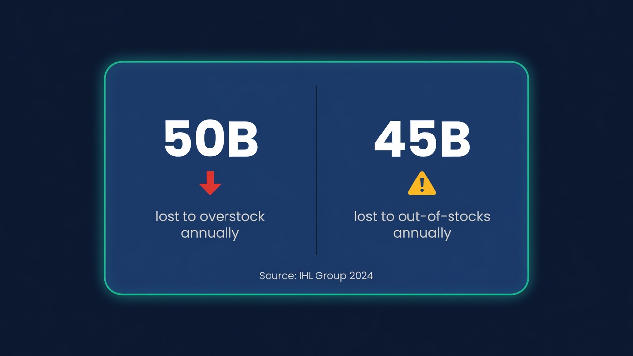 U.S. and Canadian retailers lose $350 billion to overstock and $145 billion to out-of-stocks annually