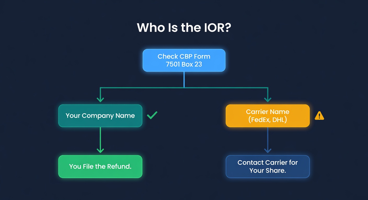 Decision tree showing how to determine if you or your carrier is the Importer of Record